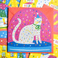 The Printed Peanut Stationery - Grote wenskaart 'Party Cat in Snowglobe'