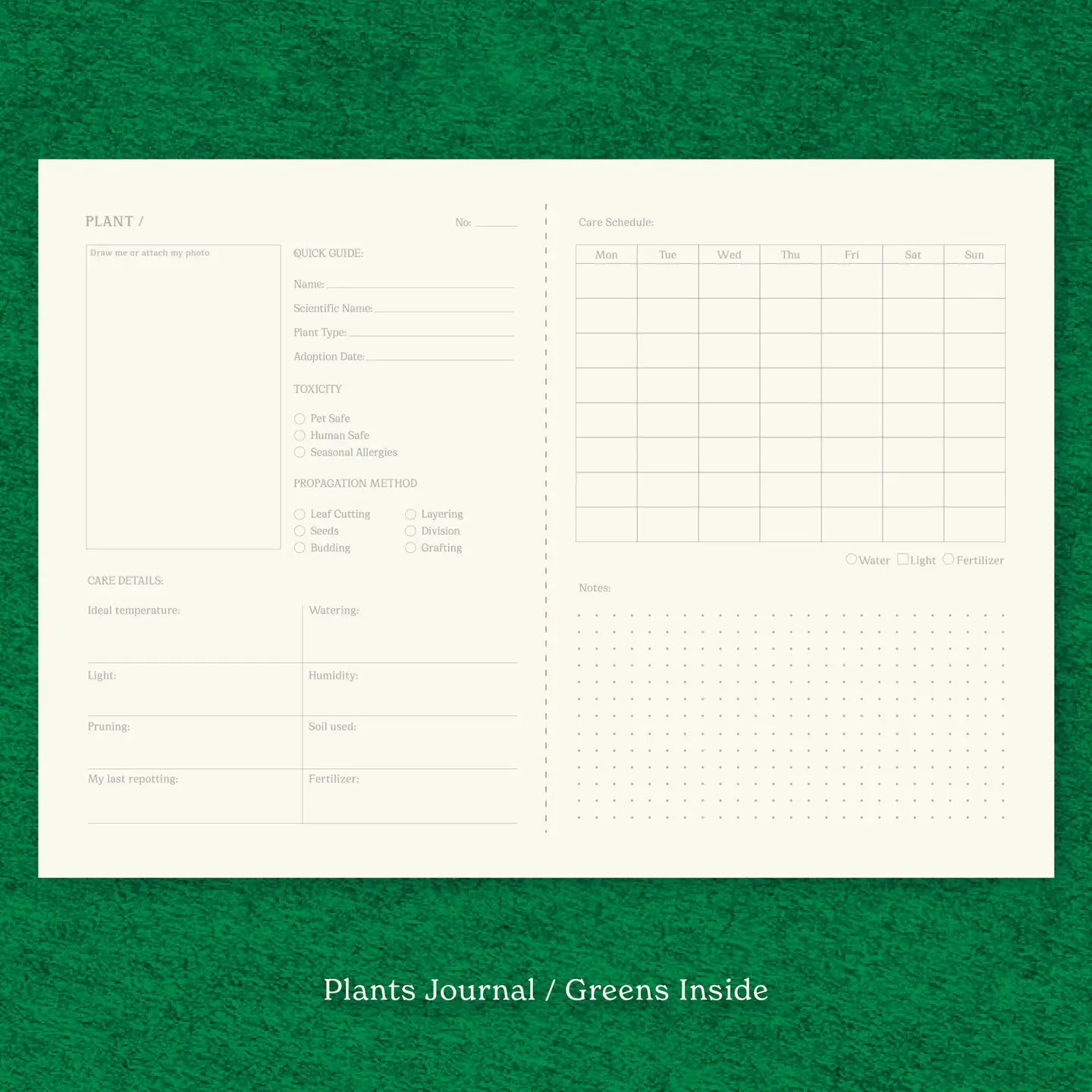 Plant Care Journal - Fin Studio
