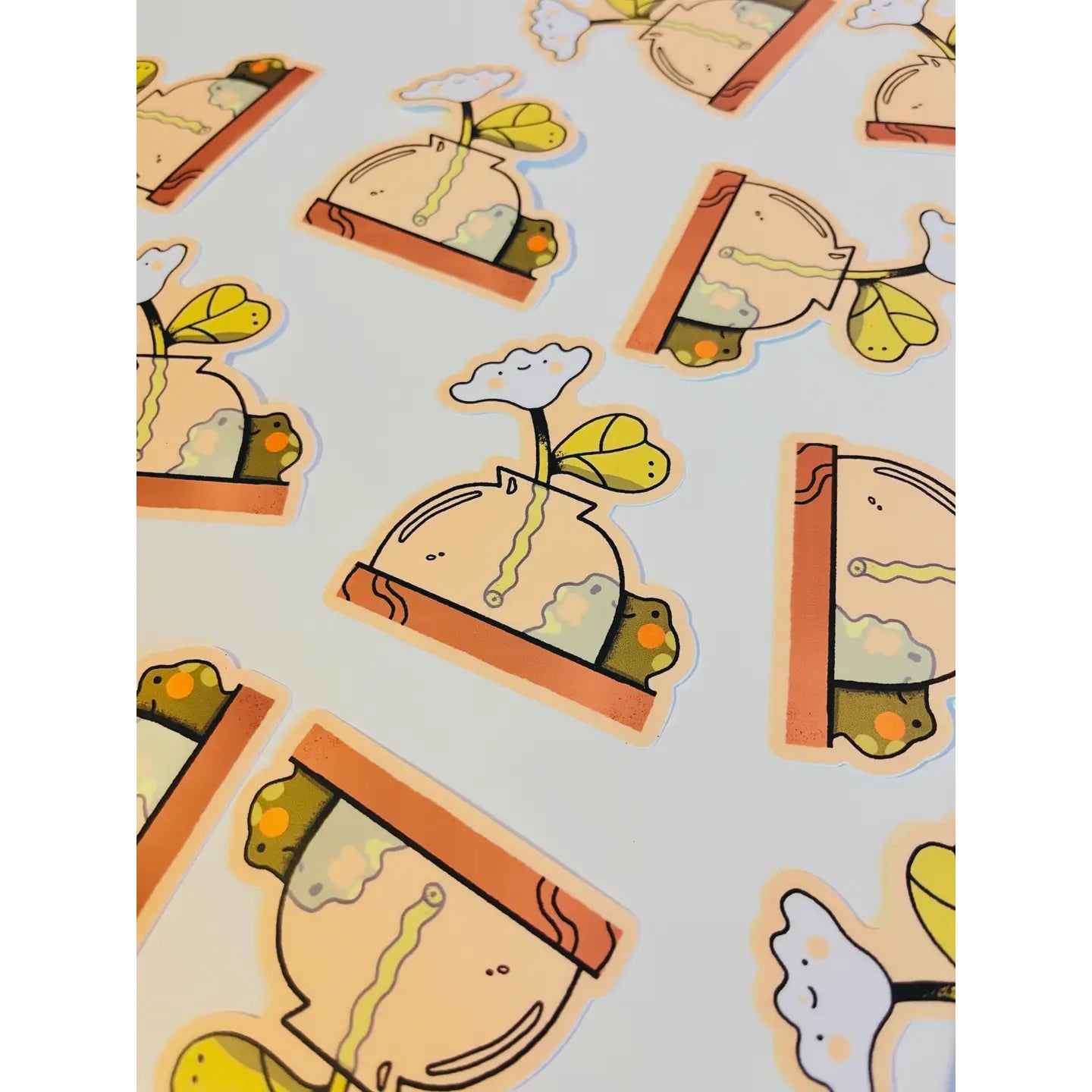 Bloemkolie Vinyl Sticker - Shy Frog