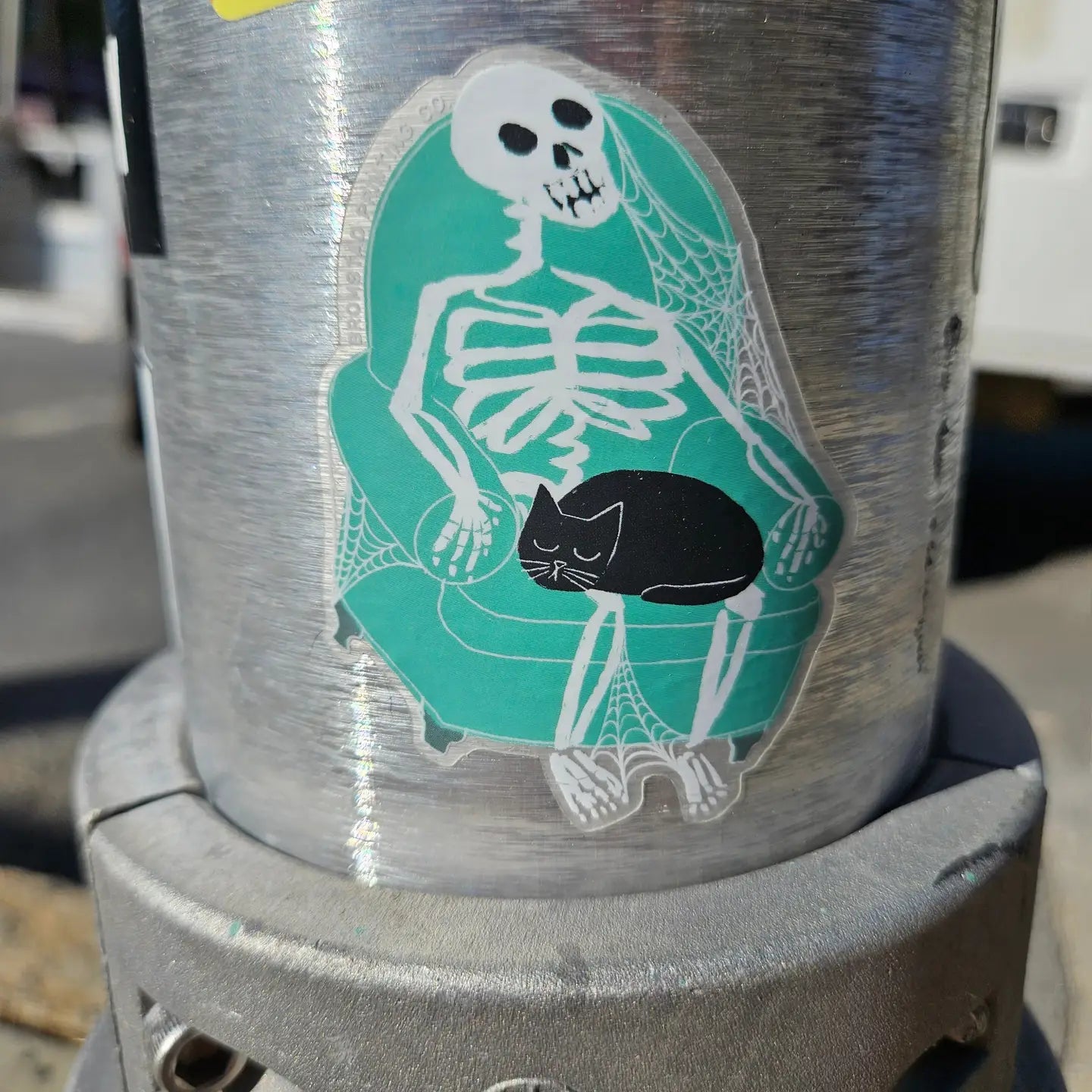 Bromstad Printing Co. 'Skeleton Cat' - Clear Sticker