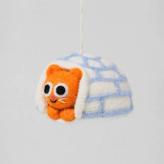 Vilten Kersthanger Frosty Cat - Wrap
