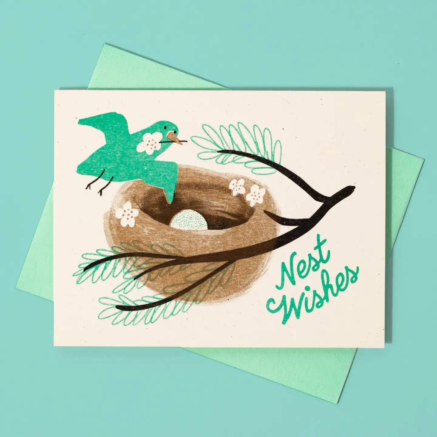 Bromstad Printing Co. - Risograph Wenskaart 'Nest Wishes'