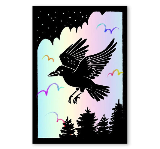Holografische Sticker Nightcrow - Party Mouse Studio