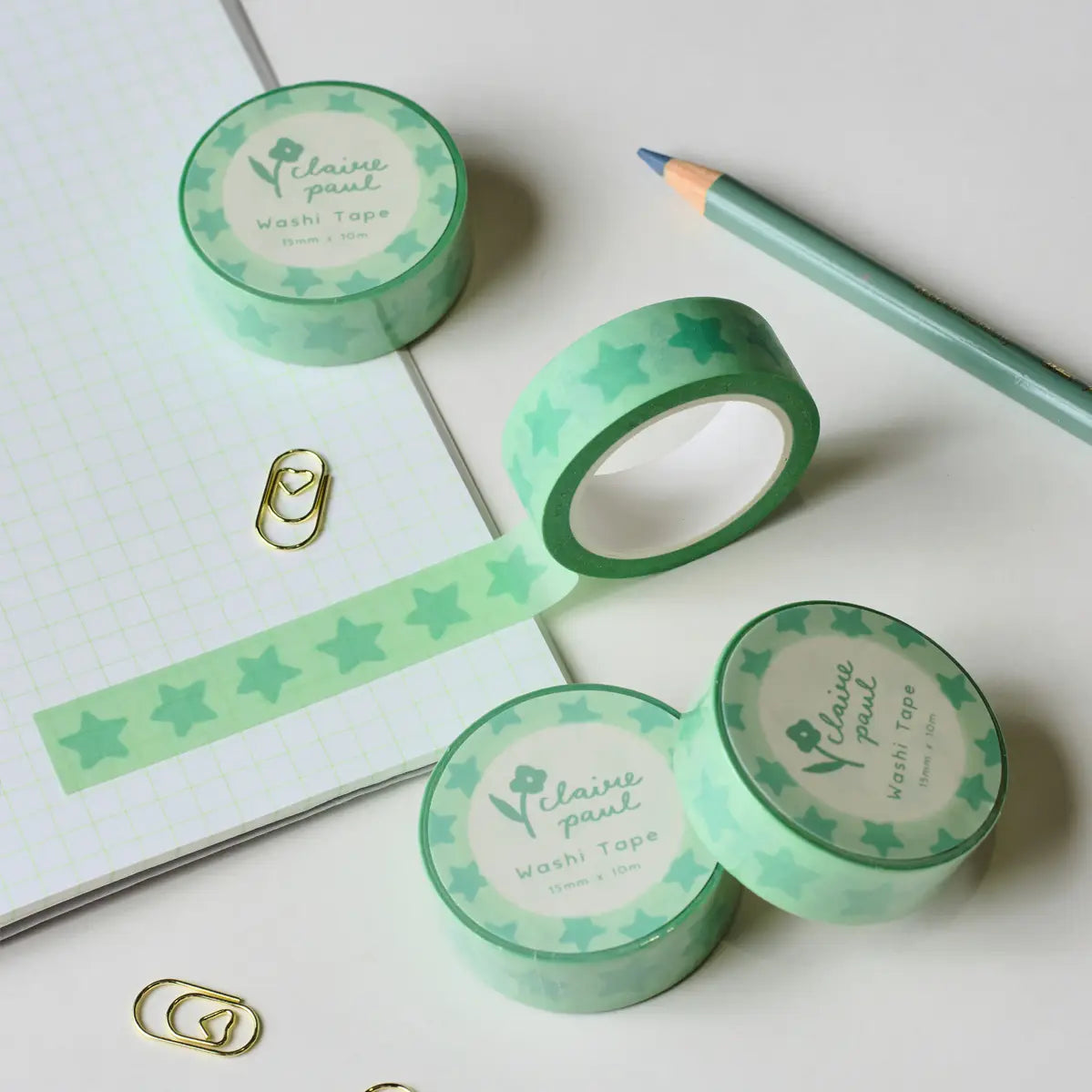 Claire Paul - Washi Tape 'Green Stars'