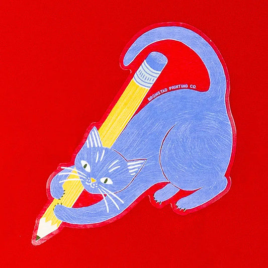 Sticker Pencil Cat - Bromstad Printing Co.