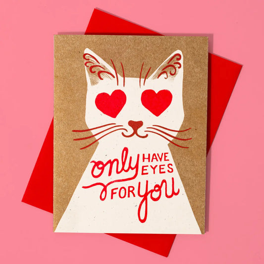 Bromstad Printing Co. - Risograph Valentine's Day Card 'Only Eyes For You'