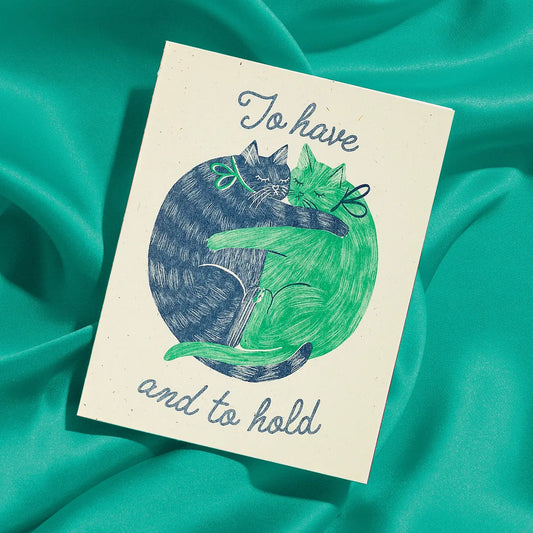 Bromstad Printing Co. - Risograph Wenskaart 'To have and to hold'