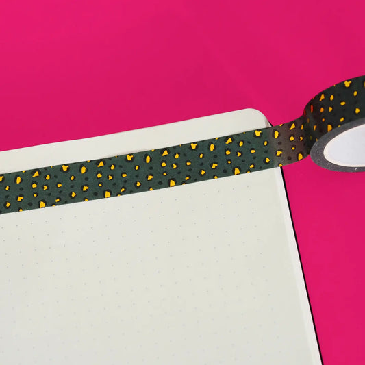 Nutmeg and Arlo Washi Tape - Emerald Green Leopard Print