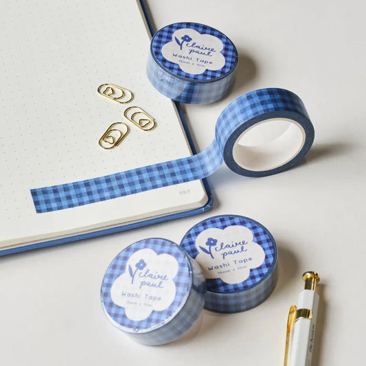 Washi tape Donkerblauw Geruit - Claire Paul