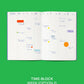 mishmash Undated A5 planner Time Block - Lemon