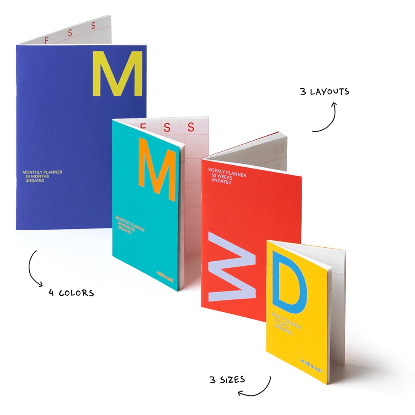 mishmash Daily Undated Planner A6 - Violet Blue
