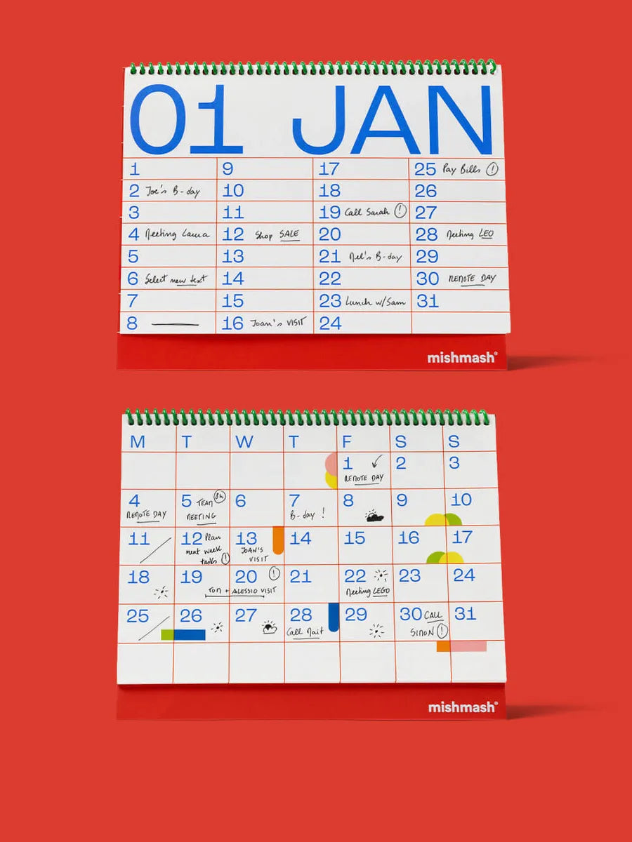 2027 Desk Planner Mishmash - Monthly