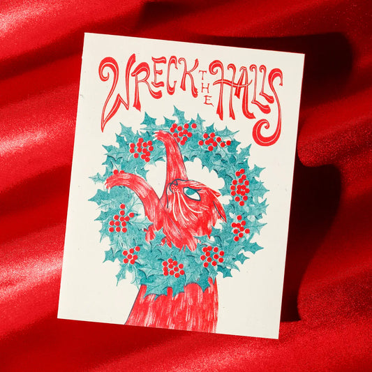Kerstkaart Wreck the Halls - Bromstad Printing Co.