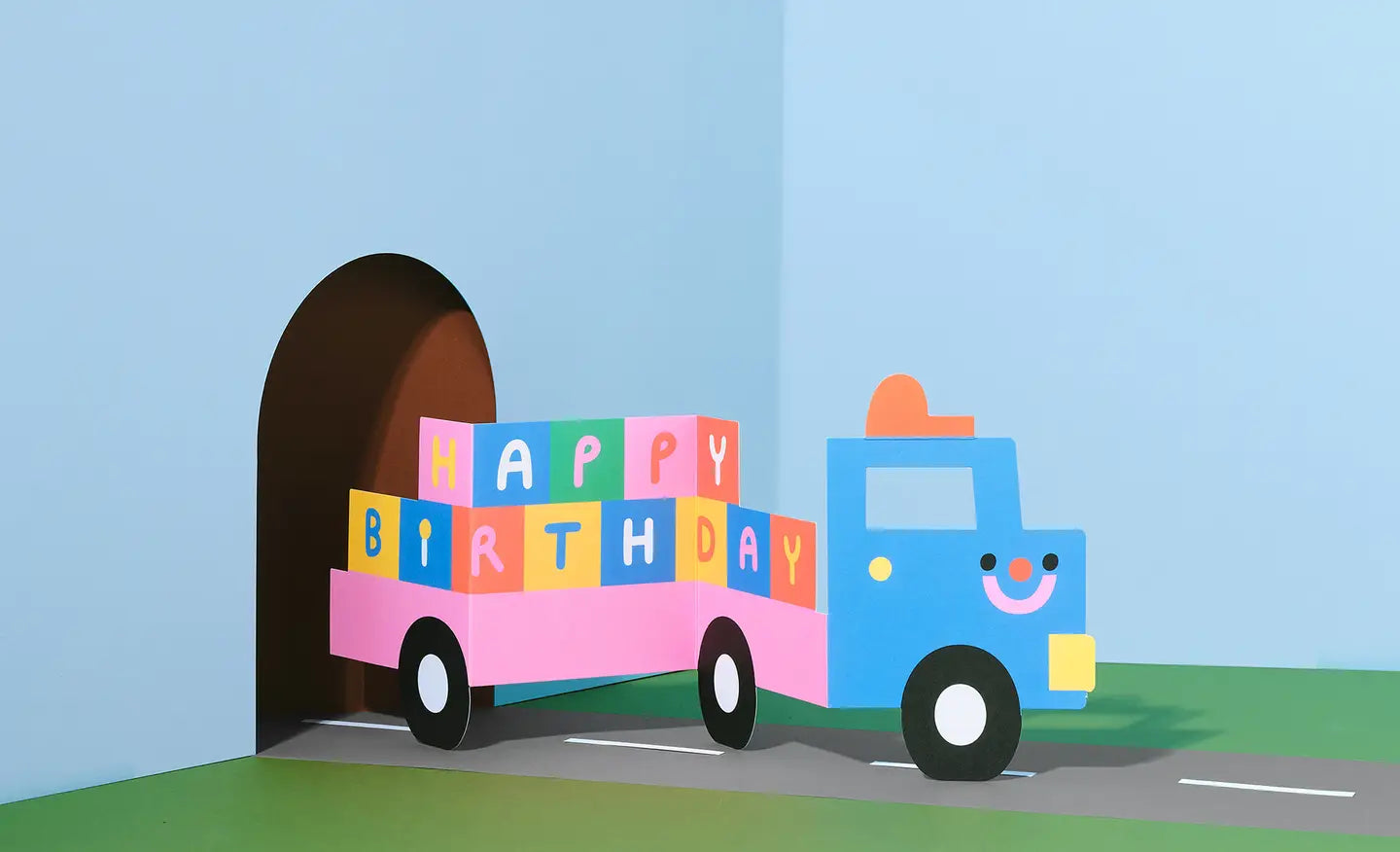Uitklapbare verjaardagskaart Birthday Truck - Wrap