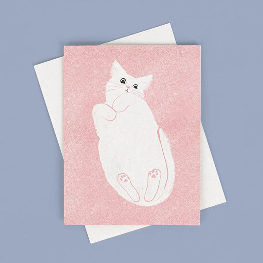 Bromstad Printing Co. - Risograph Greeting Card 'Cat on Glass'