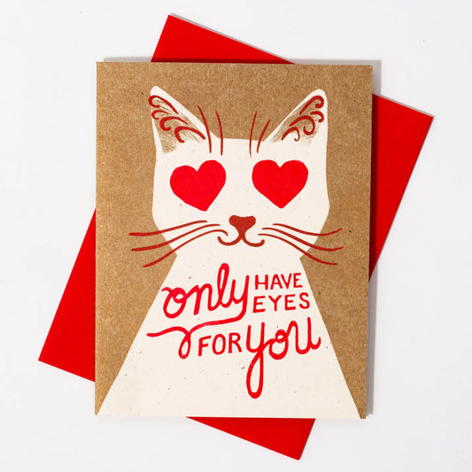 Bromstad Printing Co. - Risograph Valentine's Day Card 'Only Eyes For You'