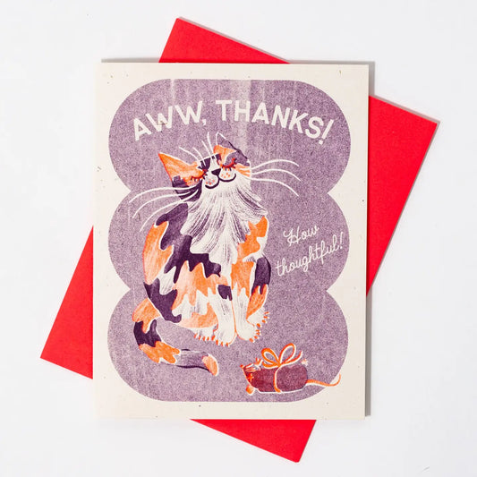 Bromstad Printing Co. - Risograph Wenskaart 'Aww, thanks!'