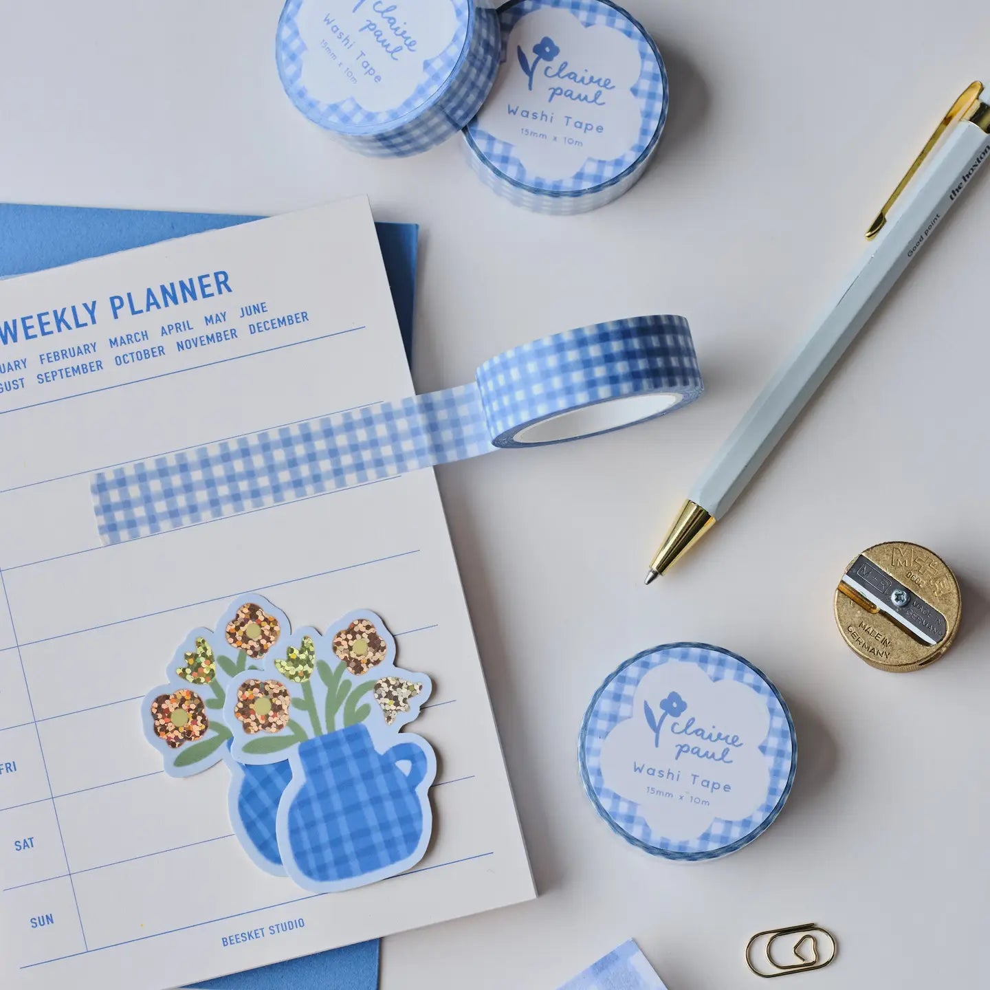 Claire Paul - Washi Tape 'Blauwe Gingham'