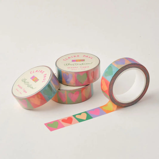 Claire Paul - Washi Tape 'Rainbow Love Hearts'
