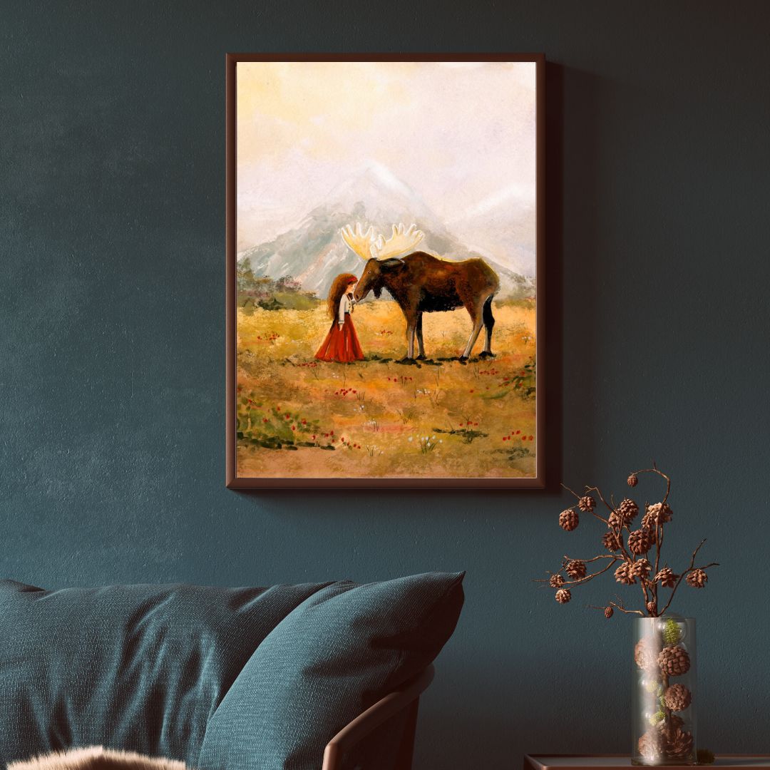 Esther Bennink A4 Art Print - Moose and I