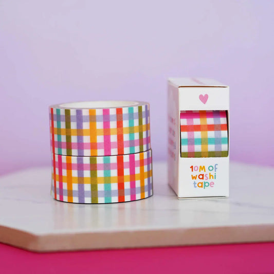 Nutmeg and Arlo Washi Tape - Clear Gingham (brede washi)
