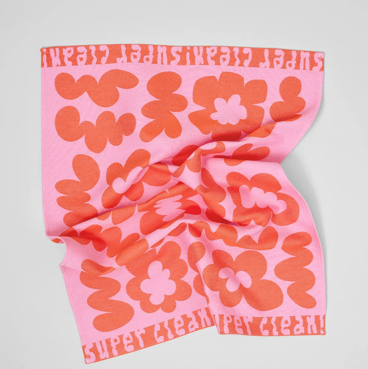 Theedoek Super Clean Roze Bloemen - Wrap