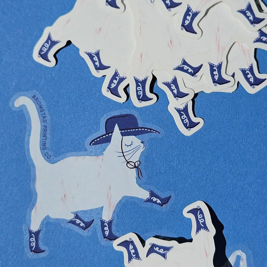 Bromstad Printing Co. 'Cowboy Cat' - Clear Sticker