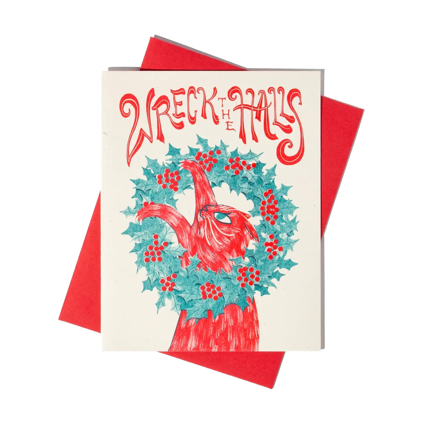 Kerstkaart Wreck the Halls - Bromstad Printing Co.