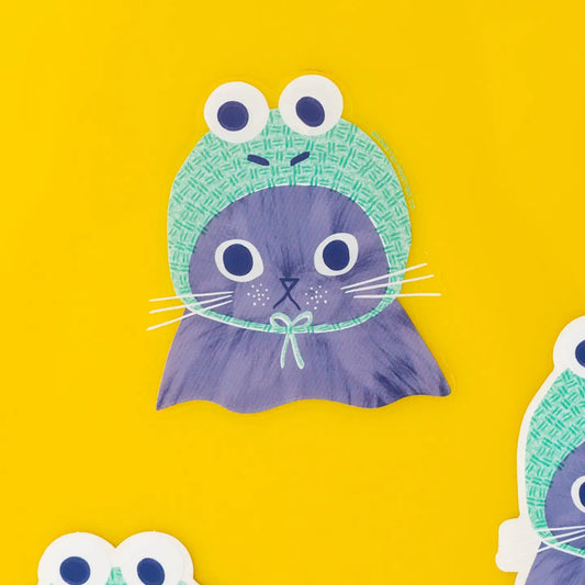 Bromstad Printing Co. 'Frog Hat Cat' - Clear Sticker