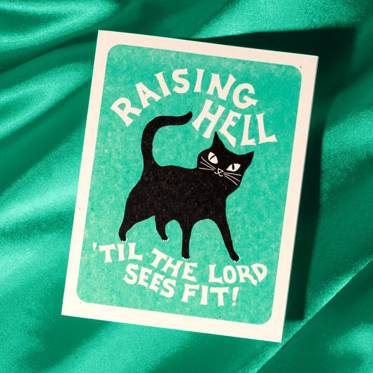 Wenskaart Halloween Raising Hell - Bromstad Printing Co.