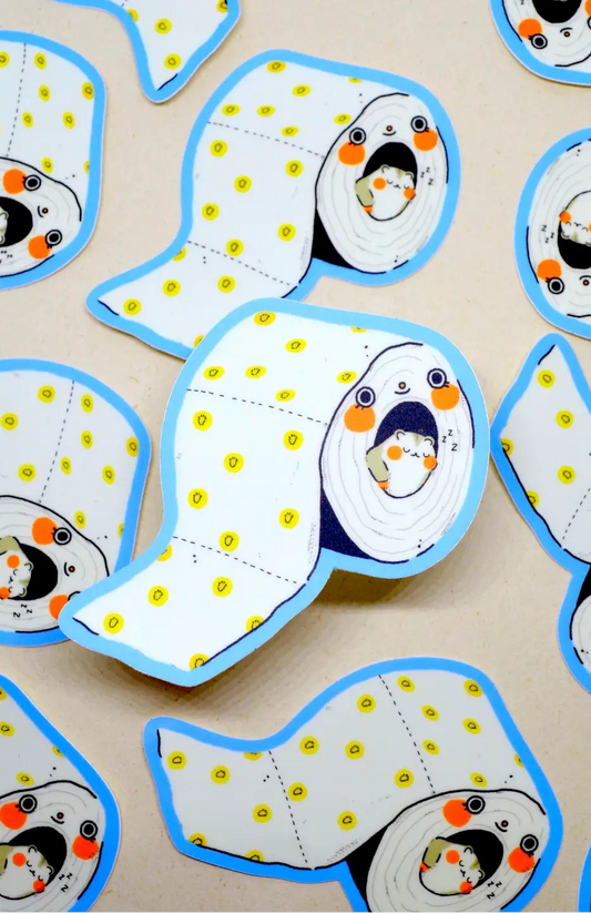 Sticker Vinyl Sleepy Time Hamster - Bloemkolie