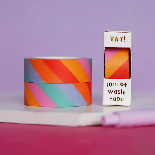 Nutmeg and Arlo Washi Tape - Colourful Rainbow Stripes