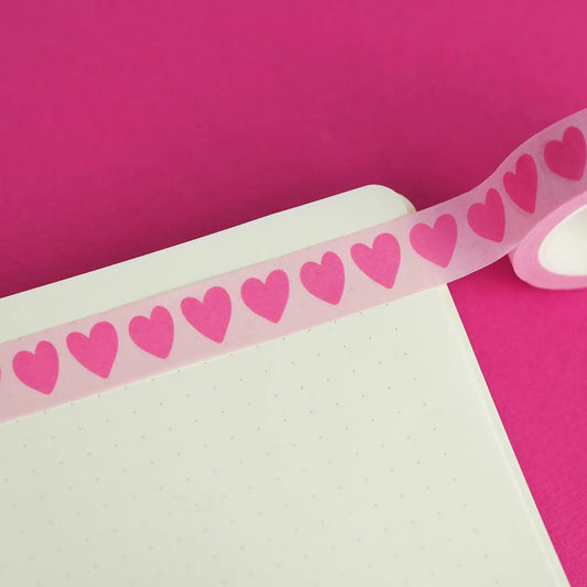 Nutmeg and Arlo Washi Tape - Love Hearts Pink