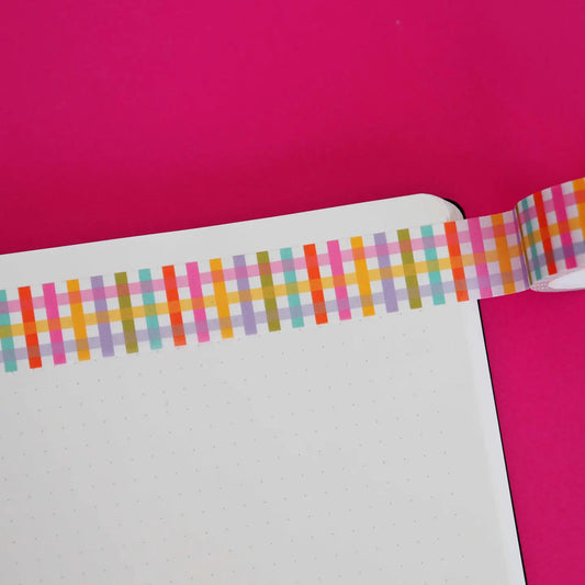 Nutmeg and Arlo Washi Tape - Clear Gingham (brede washi)