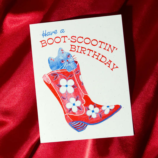Verjaardagskaart Boot Scootin' - Bromstad Printing Co.