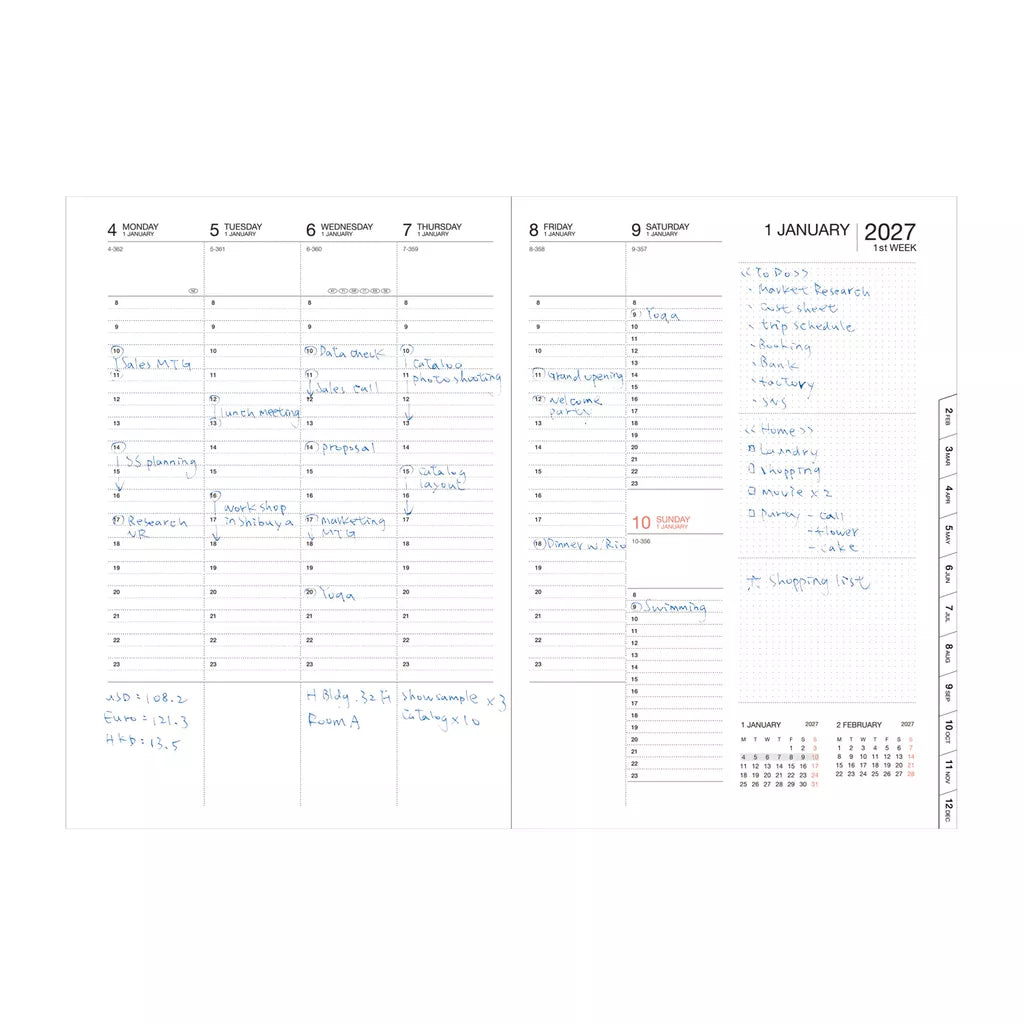 2027 Planner A5 Japan Vogels Paars - Mark's Inc