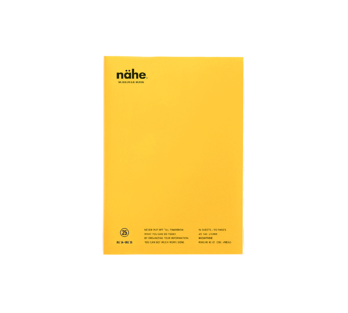 Nähe 2025 Diary Weekly Vertical - Yellow