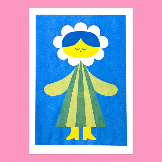 Hello Vinnie - Riso Print 'Little Daisy' A4 (29 x 21 cm)