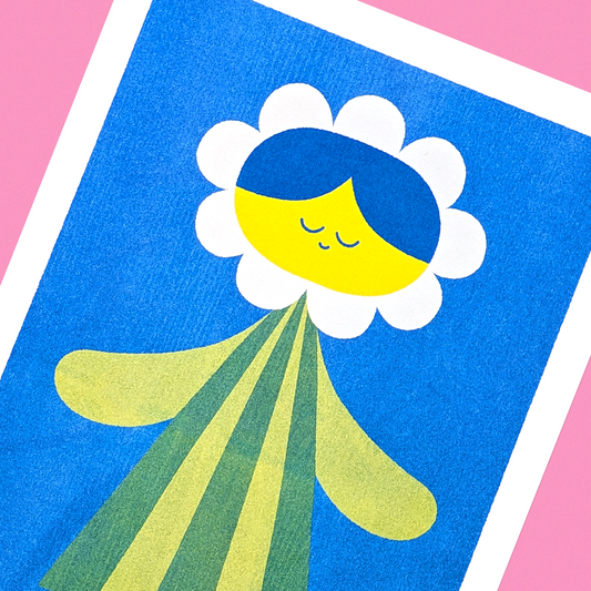 Hello Vinnie - Riso Print 'Little Daisy' A4 (29 x 21 cm)