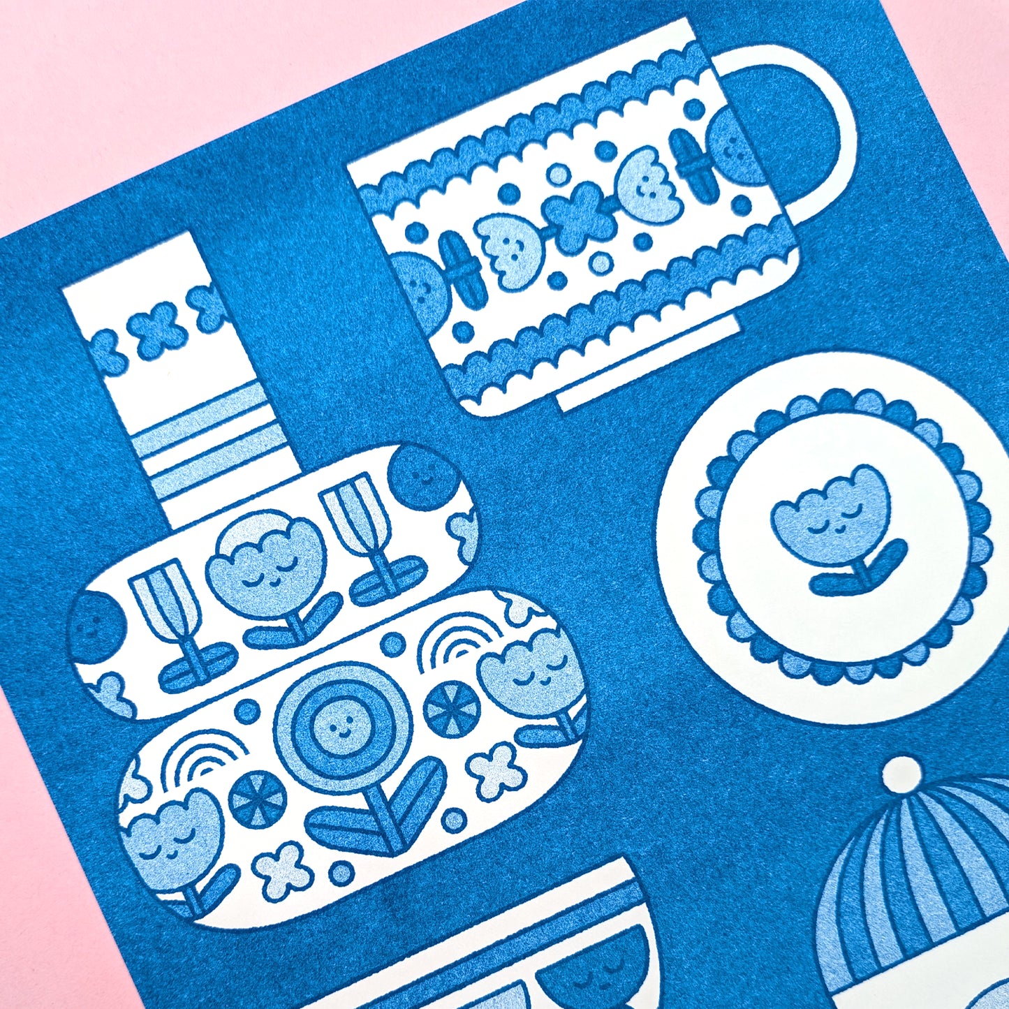 A4 Zeefdruk poster Delftware Ceramics - Hello Vonnie