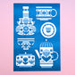 A4 Zeefdruk poster Delftware Ceramics - Hello Vonnie