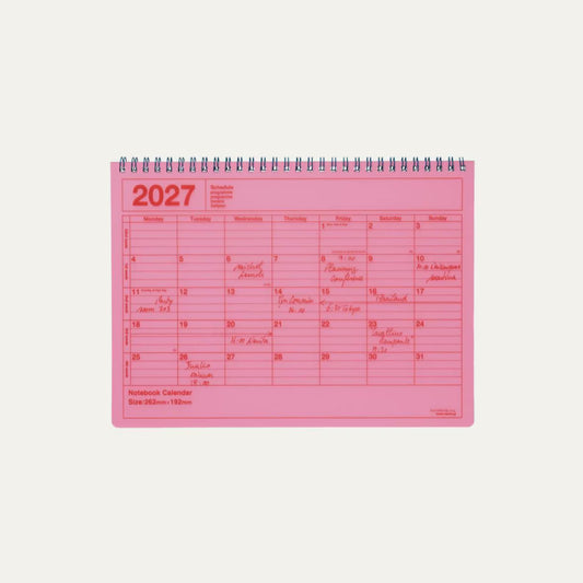 2027 Notebook Calendar Medium Neon Pink - Mark’s Inc. Days