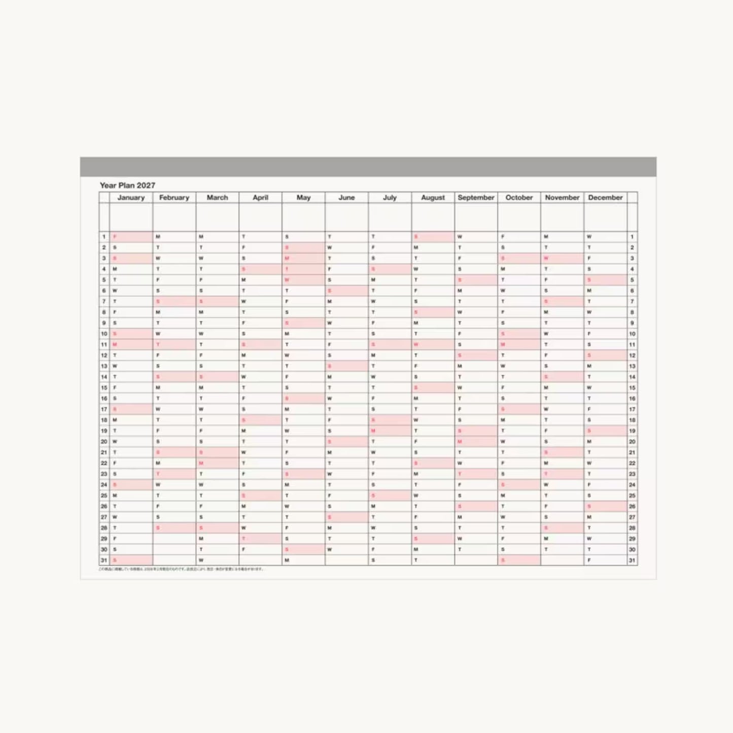 2027 Notebook Calendar Medium Ivory - Mark’s Inc. Days