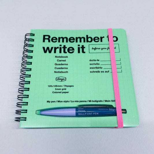 Notitieboek Square Grid Days Green - Storage.it