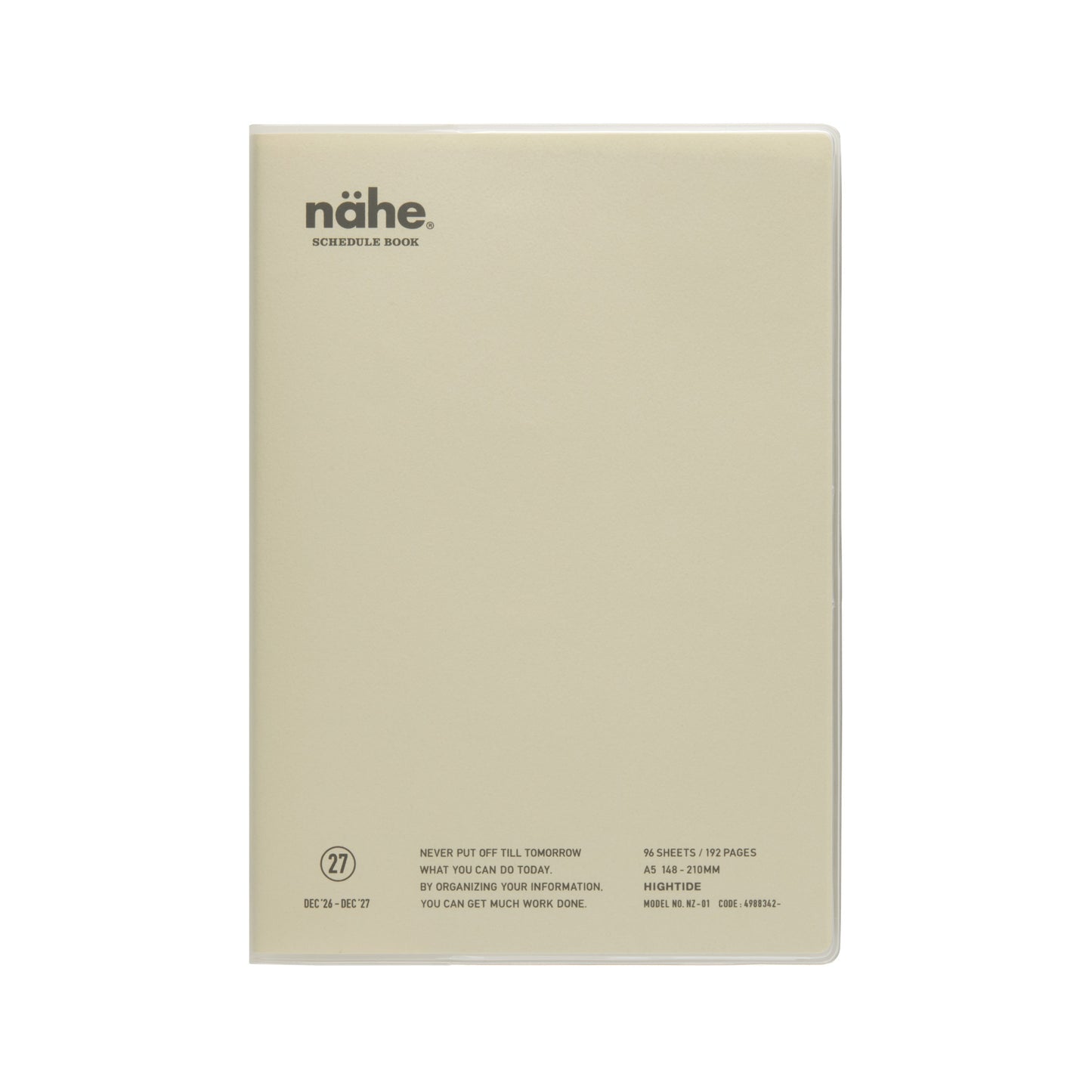 Nähe Planner 2027 Weekly Vertical A5 - Ivory