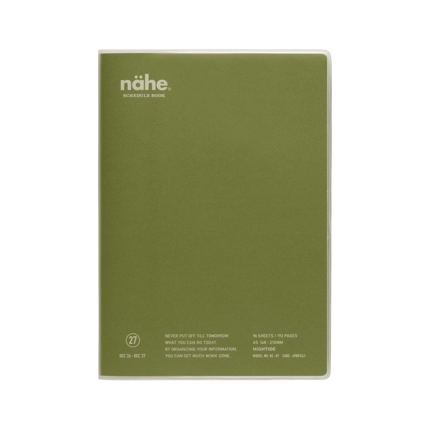 Nähe Planner 2027 Weekly Vertical A5 - Khaki