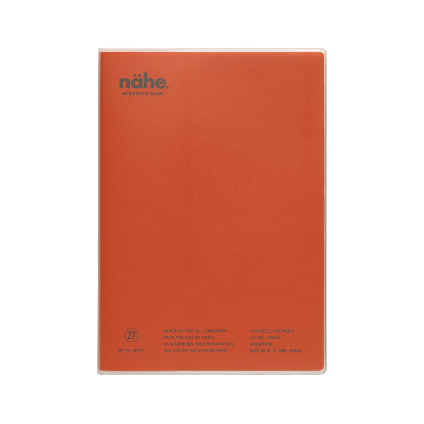 Nähe Planner 2027 Weekly Vertical A5 - Red