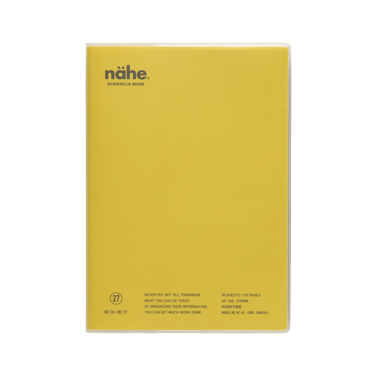 Nähe Planner 2027 Weekly Vertical A5 - Yellow