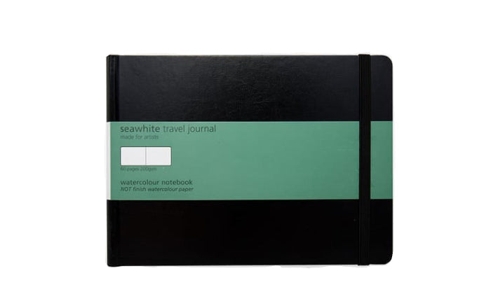 A5 landscape Travel Journal Aquarelvellen - Seawhite