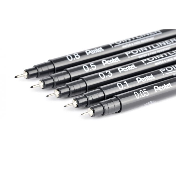 Pentel Fineliner Pointliner – Set Schwarz